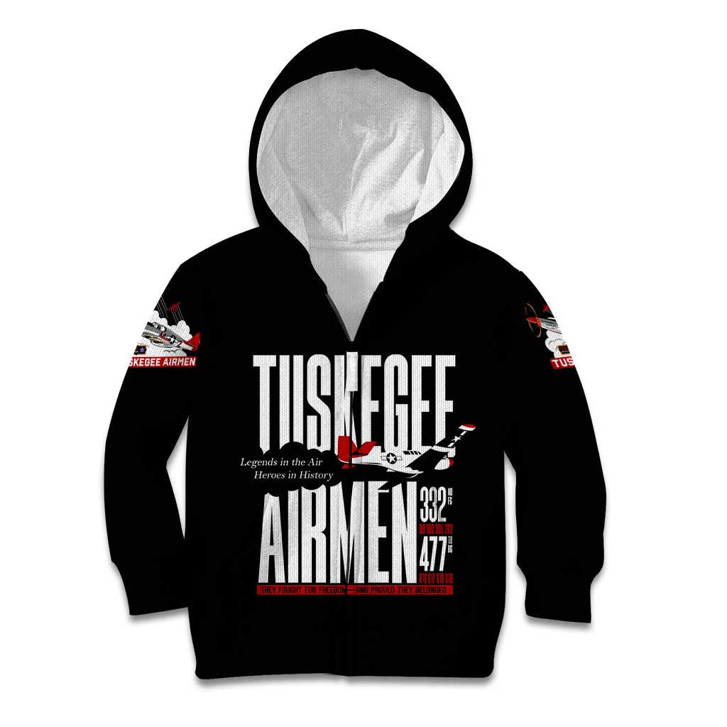 Wings of Honor Tuskegee Airmen Kid Hoodie 332nd 477th Fighter Group Tribute - Wonder Print Shop
