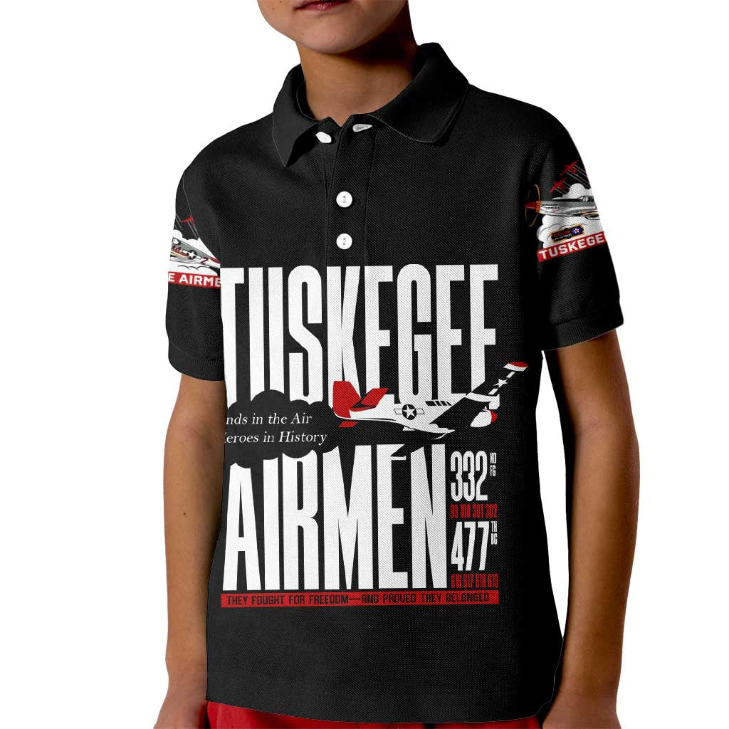 Wings of Honor Tuskegee Airmen Kid Polo Shirt 332nd 477th Fighter Group Tribute - Wonder Print Shop