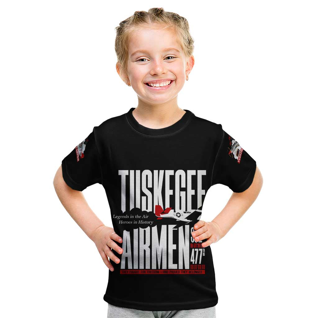 Wings of Honor Tuskegee Airmen Kid T Shirt 332nd 477th Fighter Group Tribute - Wonder Print Shop