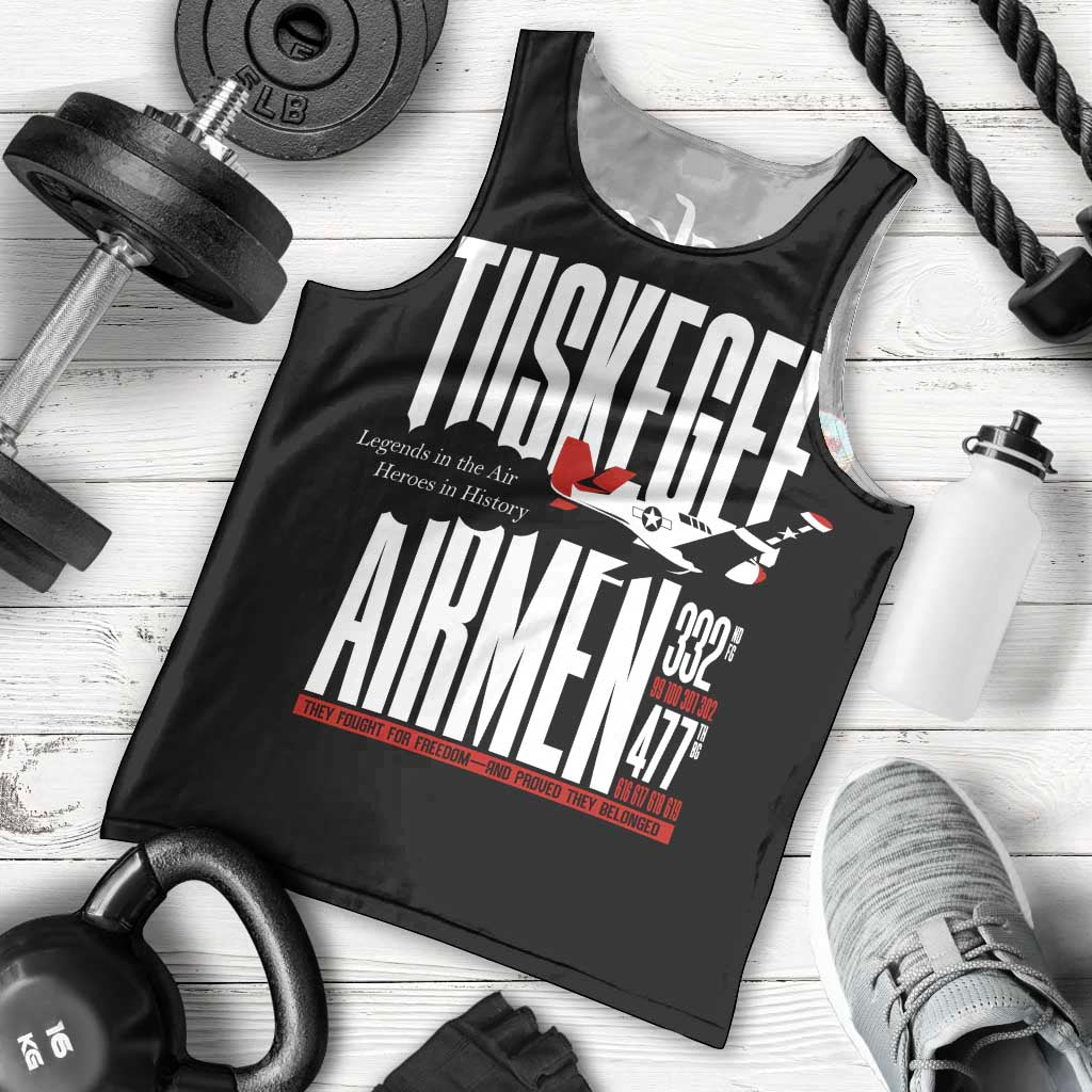 Wings of Honor Tuskegee Airmen Men Tank Top 332nd 477th Fighter Group Tribute - Wonder Print Shop