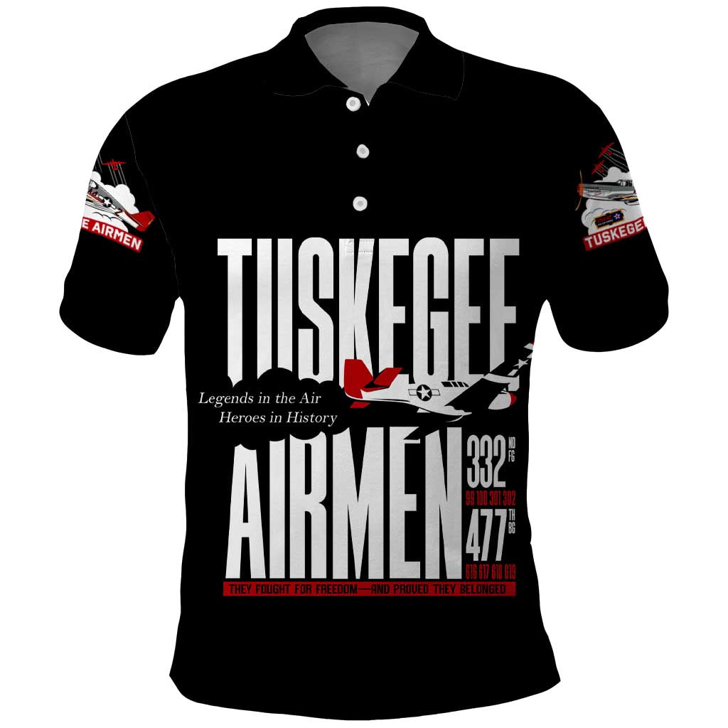 Wings of Honor Tuskegee Airmen Polo Shirt 332nd 477th Fighter Group Tribute - Wonder Print Shop