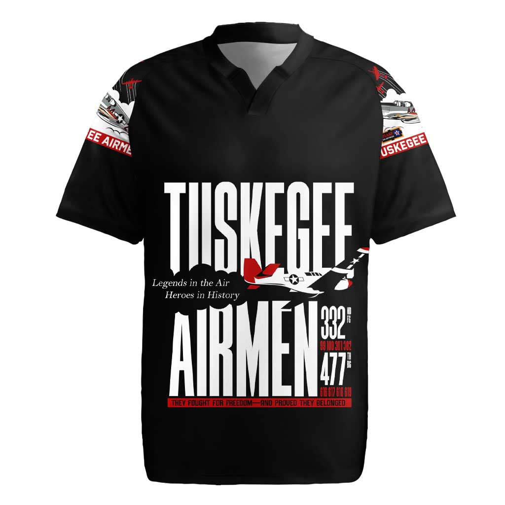 Wings of Honor Tuskegee Airmen Rugby Jersey 332nd 477th Fighter Group Tribute - Wonder Print Shop