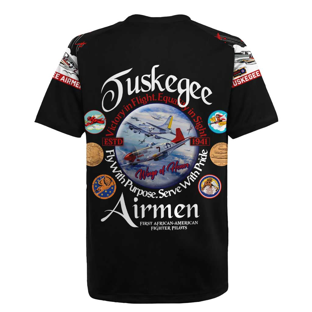 Wings of Honor Tuskegee Airmen Rugby Jersey 332nd 477th Fighter Group Tribute - Wonder Print Shop