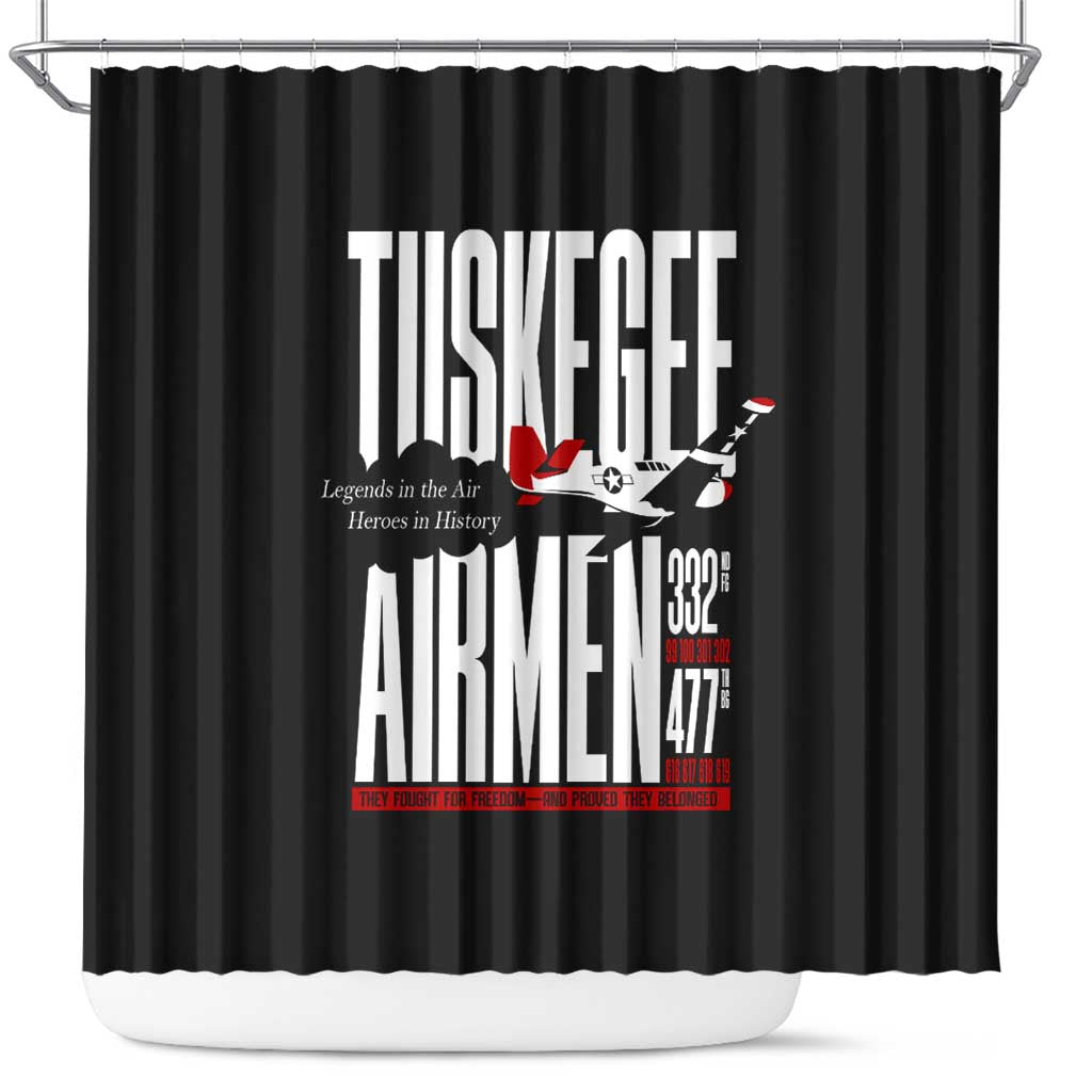 Wings of Honor Tuskegee Airmen Shower Curtain 332nd 477th Fighter Group Tribute - Wonder Print Shop
