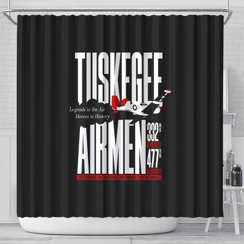 Wings of Honor Tuskegee Airmen Shower Curtain 332nd 477th Fighter Group Tribute - Wonder Print Shop