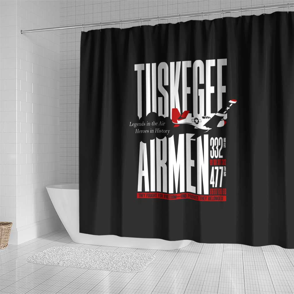 Wings of Honor Tuskegee Airmen Shower Curtain 332nd 477th Fighter Group Tribute - Wonder Print Shop