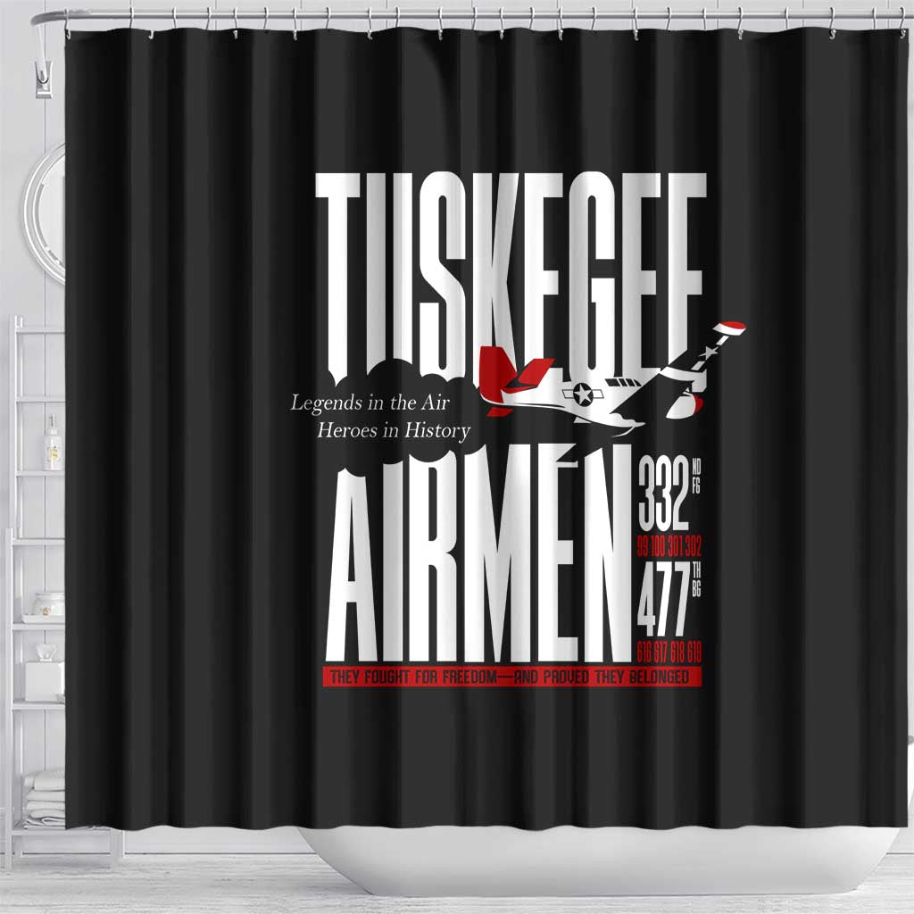 Wings of Honor Tuskegee Airmen Shower Curtain 332nd 477th Fighter Group Tribute - Wonder Print Shop