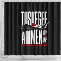 Wings of Honor Tuskegee Airmen Shower Curtain 332nd 477th Fighter Group Tribute - Wonder Print Shop