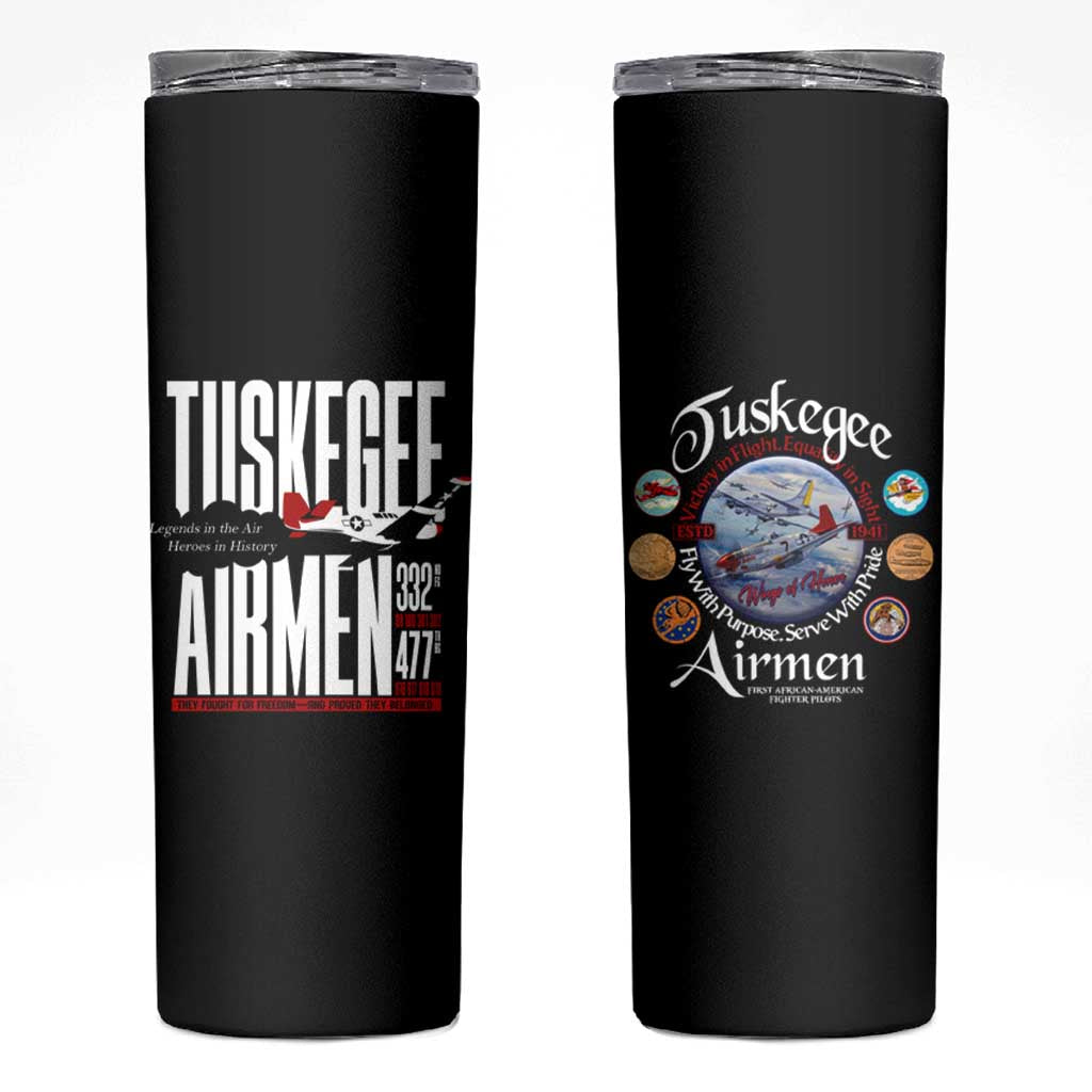 Wings of Honor Tuskegee Airmen Skinny Tumbler 332nd 477th Fighter Group Tribute - Wonder Print Shop