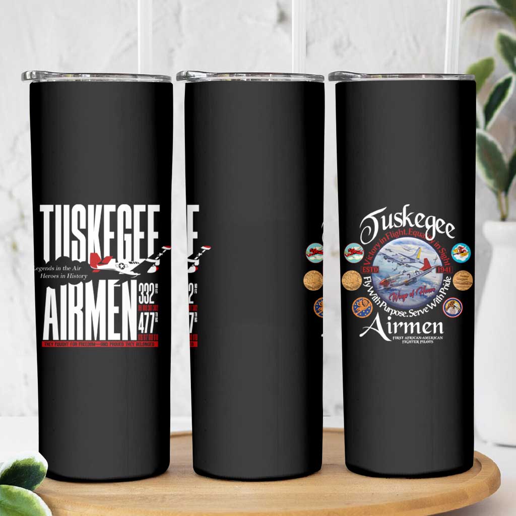 Wings of Honor Tuskegee Airmen Skinny Tumbler 332nd 477th Fighter Group Tribute - Wonder Print Shop