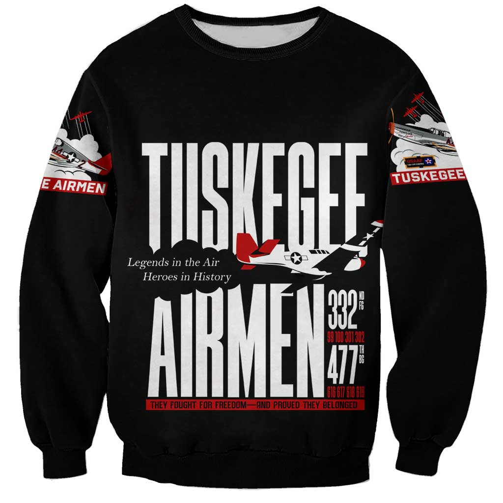 Wings of Honor Tuskegee Airmen Sweatshirt 332nd 477th Fighter Group Tribute - Wonder Print Shop