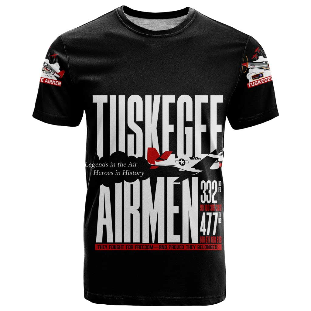 Wings of Honor Tuskegee Airmen T Shirt 332nd 477th Fighter Group Tribute - Wonder Print Shop