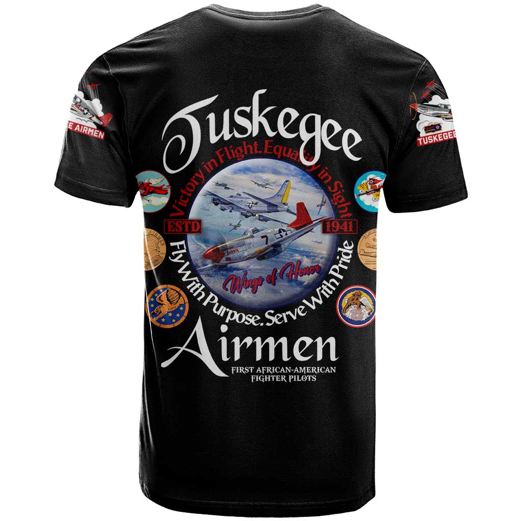Wings of Honor Tuskegee Airmen T Shirt 332nd 477th Fighter Group Tribute - Wonder Print Shop