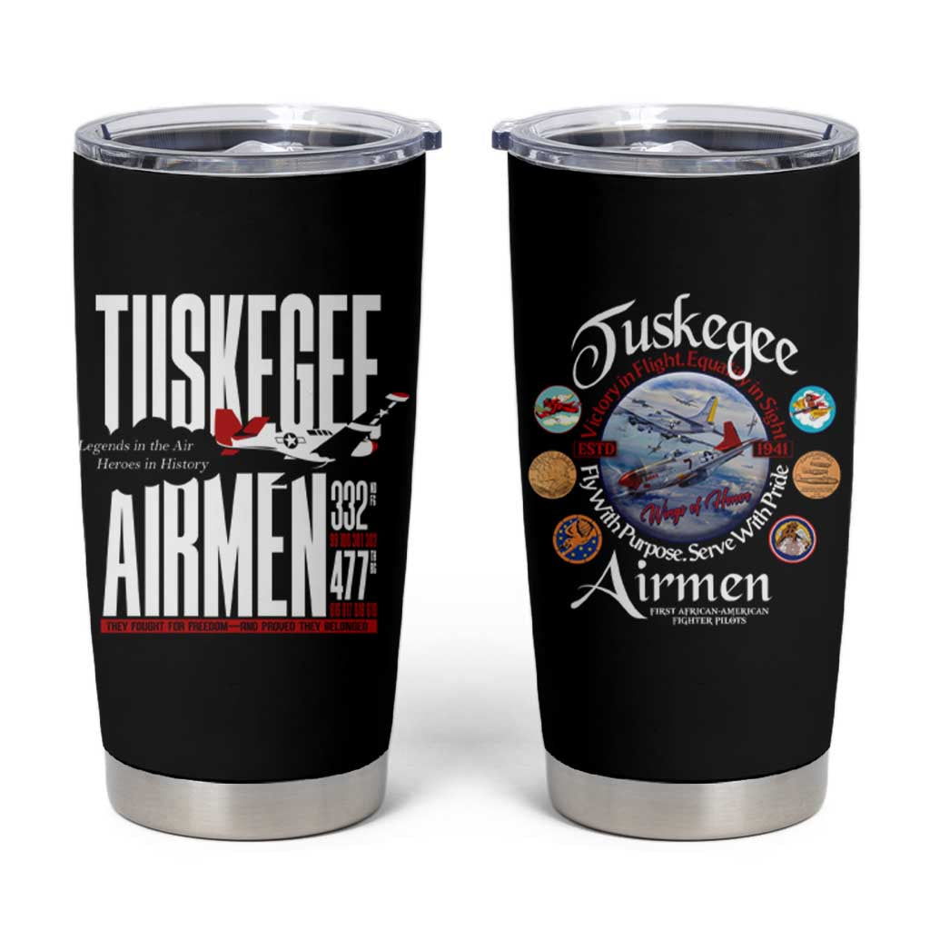 Wings of Honor Tuskegee Airmen Tumbler Cup 332nd 477th Fighter Group Tribute - Wonder Print Shop