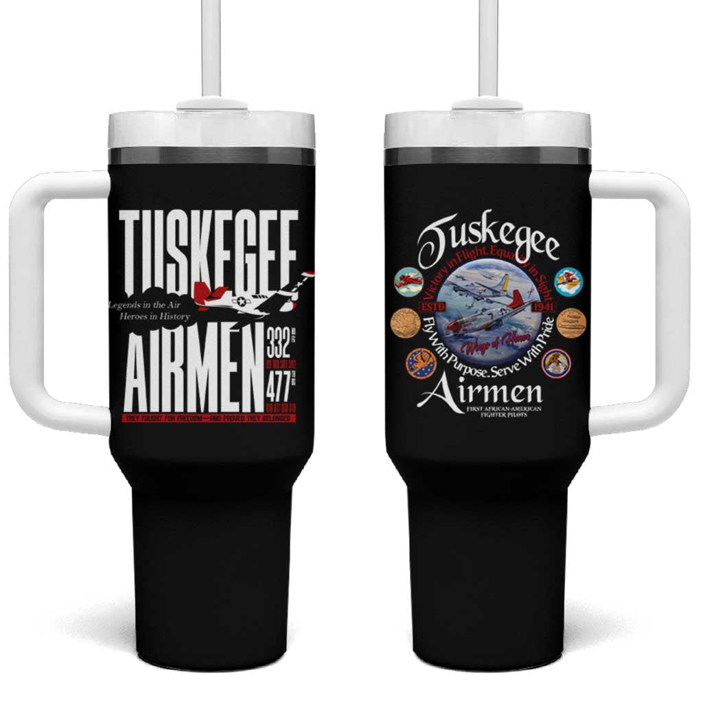 Wings of Honor Tuskegee Airmen Tumbler With Handle 332nd 477th Fighter Group Tribute - Wonder Print Shop