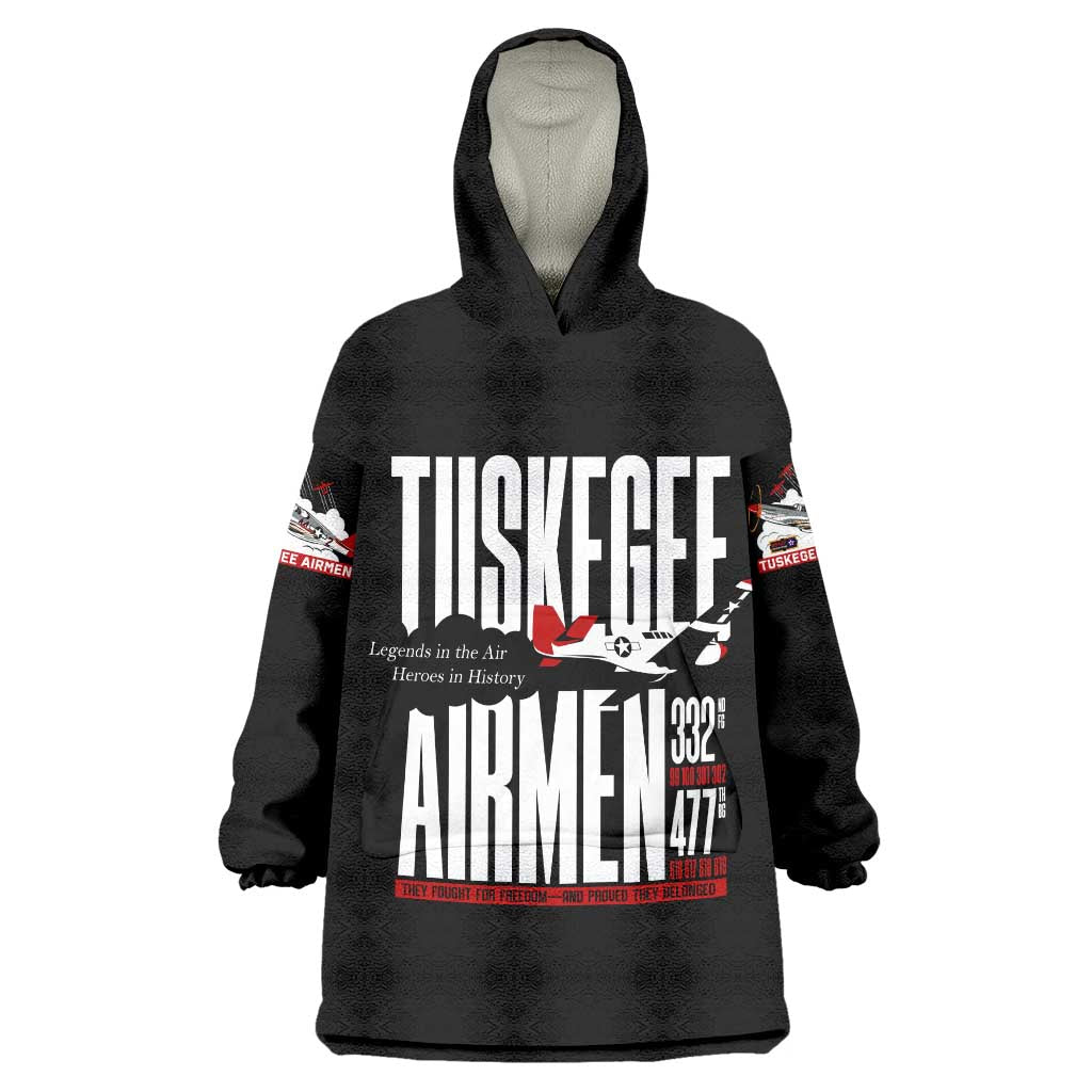 Wings of Honor Tuskegee Airmen Wearable Blanket Hoodie 332nd 477th Fighter Group Tribute - Wonder Print Shop