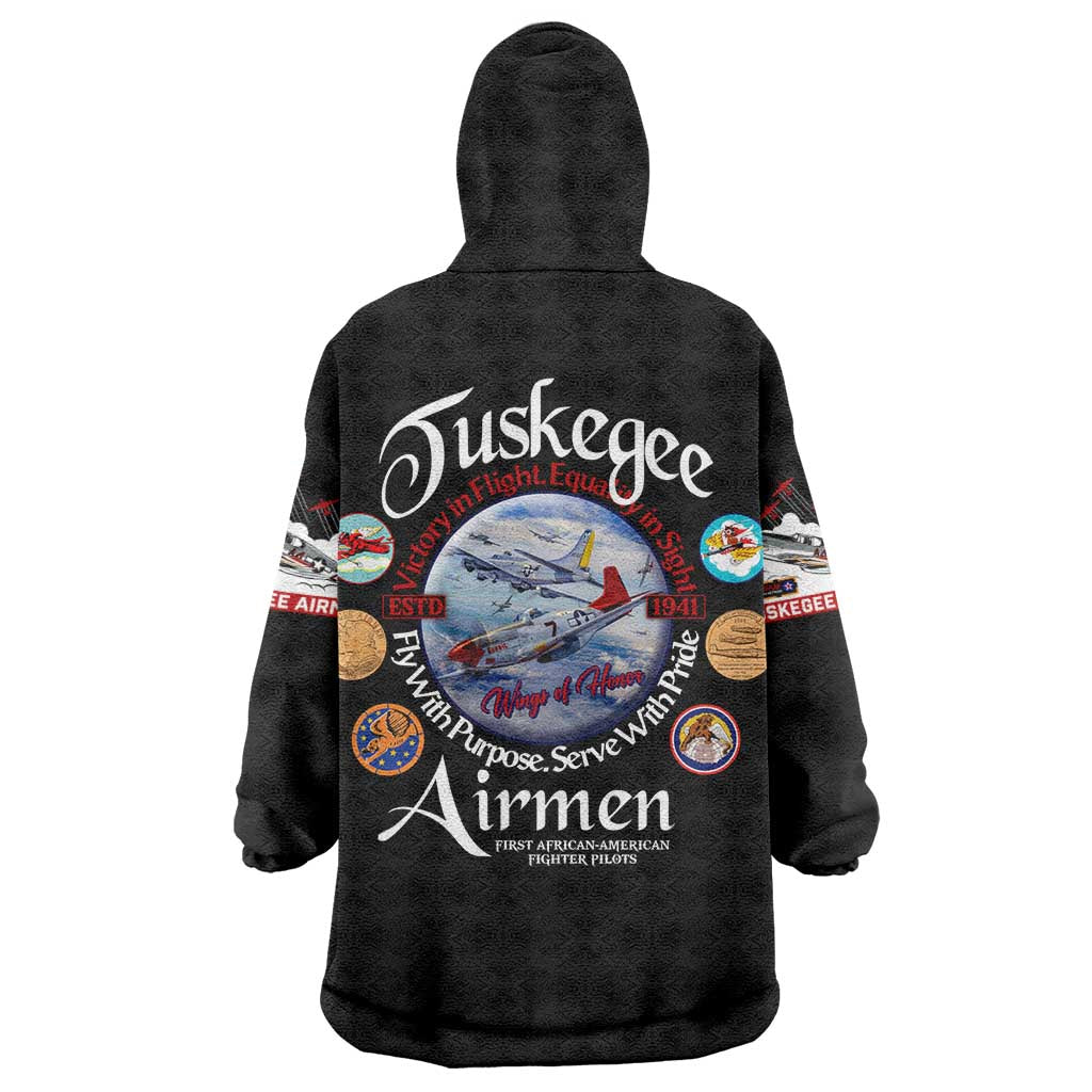 Wings of Honor Tuskegee Airmen Wearable Blanket Hoodie 332nd 477th Fighter Group Tribute - Wonder Print Shop