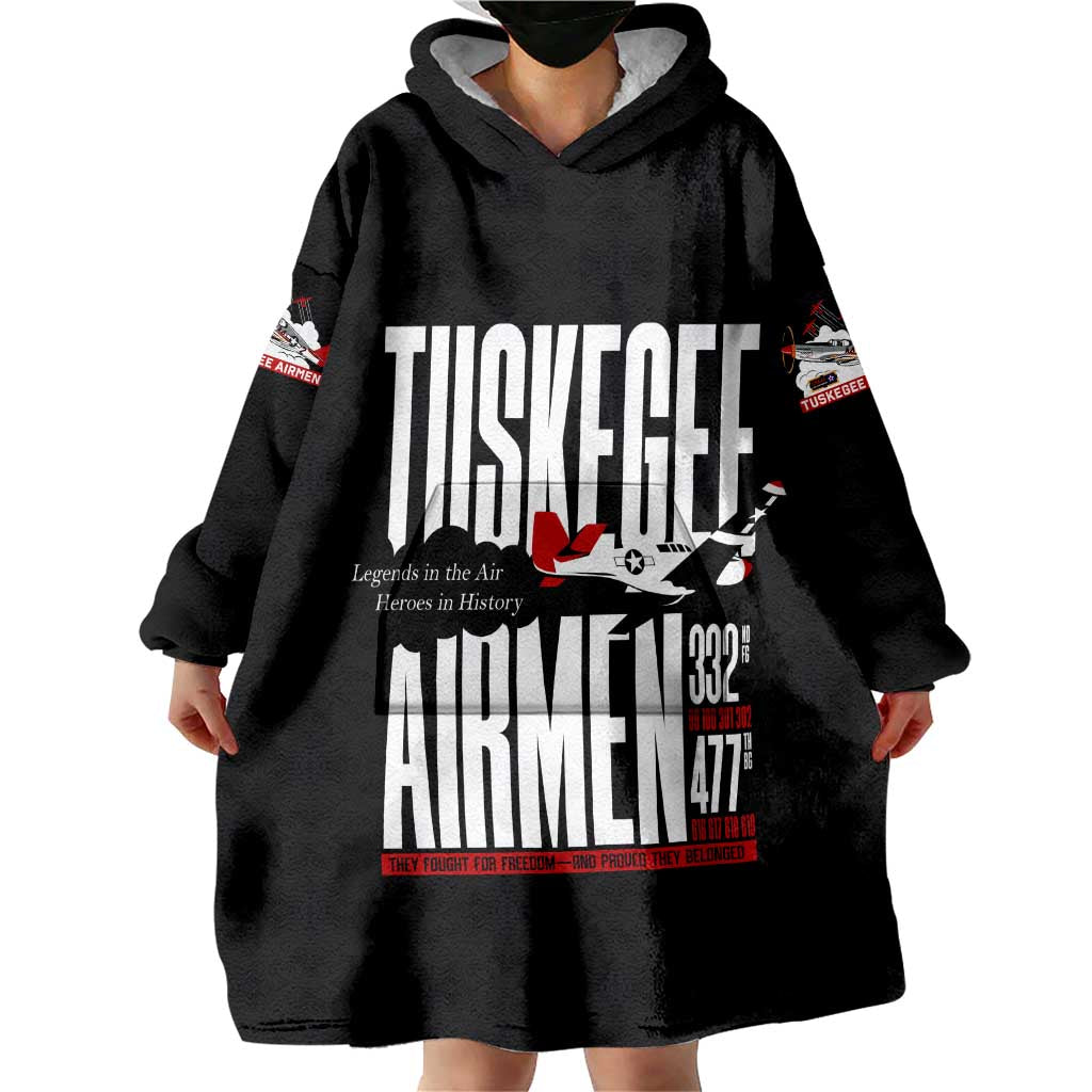 Wings of Honor Tuskegee Airmen Wearable Blanket Hoodie 332nd 477th Fighter Group Tribute - Wonder Print Shop