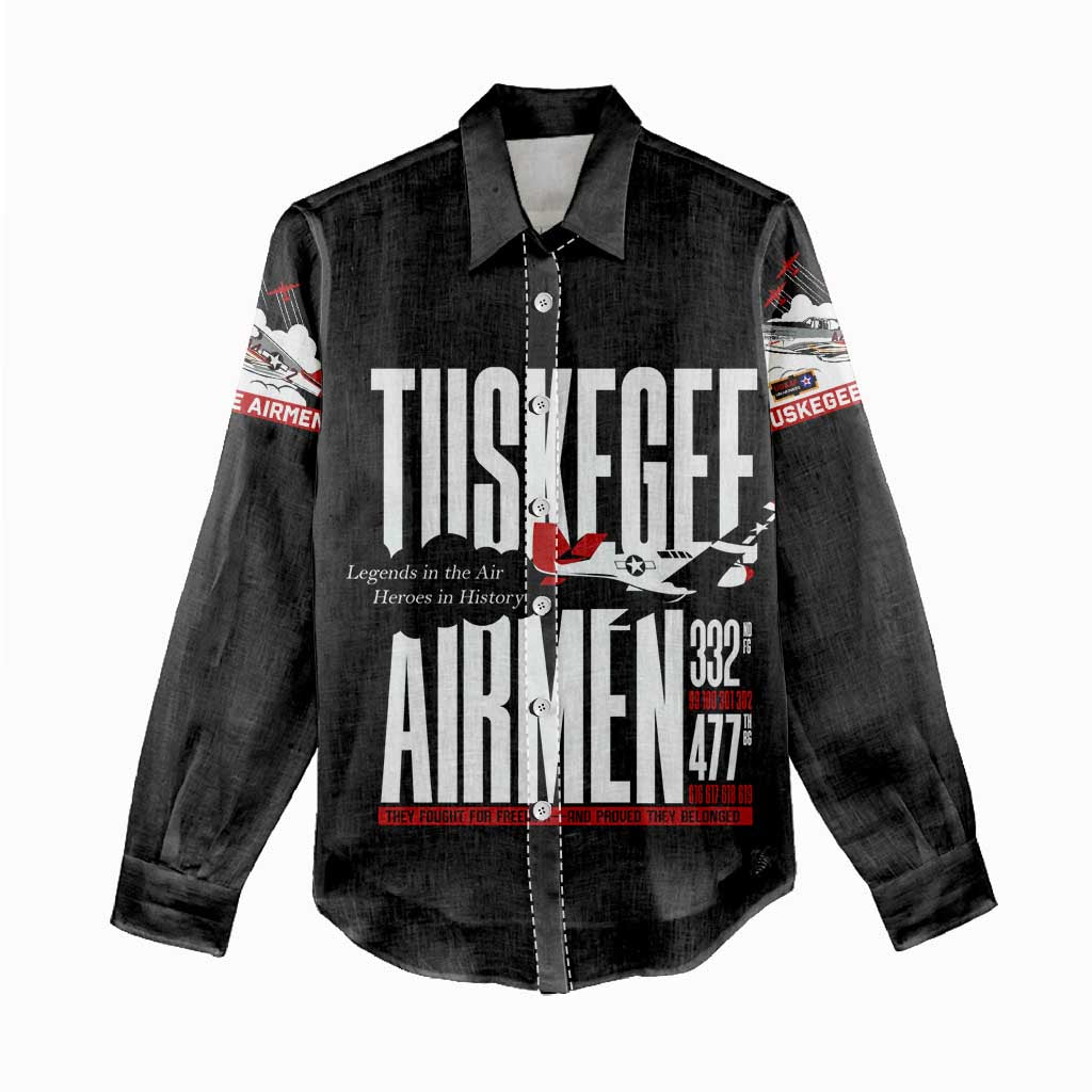 Wings of Honor Tuskegee Airmen Women Casual Shirt 332nd 477th Fighter Group Tribute - Wonder Print Shop