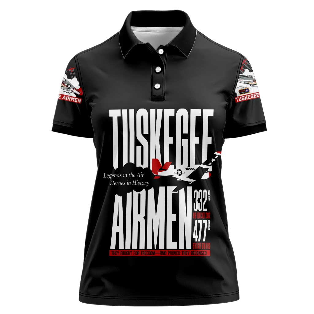 Wings of Honor Tuskegee Airmen Women Polo Shirt 332nd 477th Fighter Group Tribute - Wonder Print Shop