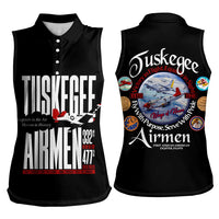 Wings of Honor Tuskegee Airmen Women Sleeveless Polo Shirt 332nd 477th Fighter Group Tribute - Wonder Print Shop