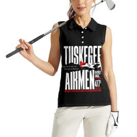 Wings of Honor Tuskegee Airmen Women Sleeveless Polo Shirt 332nd 477th Fighter Group Tribute - Wonder Print Shop