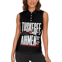 Wings of Honor Tuskegee Airmen Women Sleeveless Polo Shirt 332nd 477th Fighter Group Tribute - Wonder Print Shop