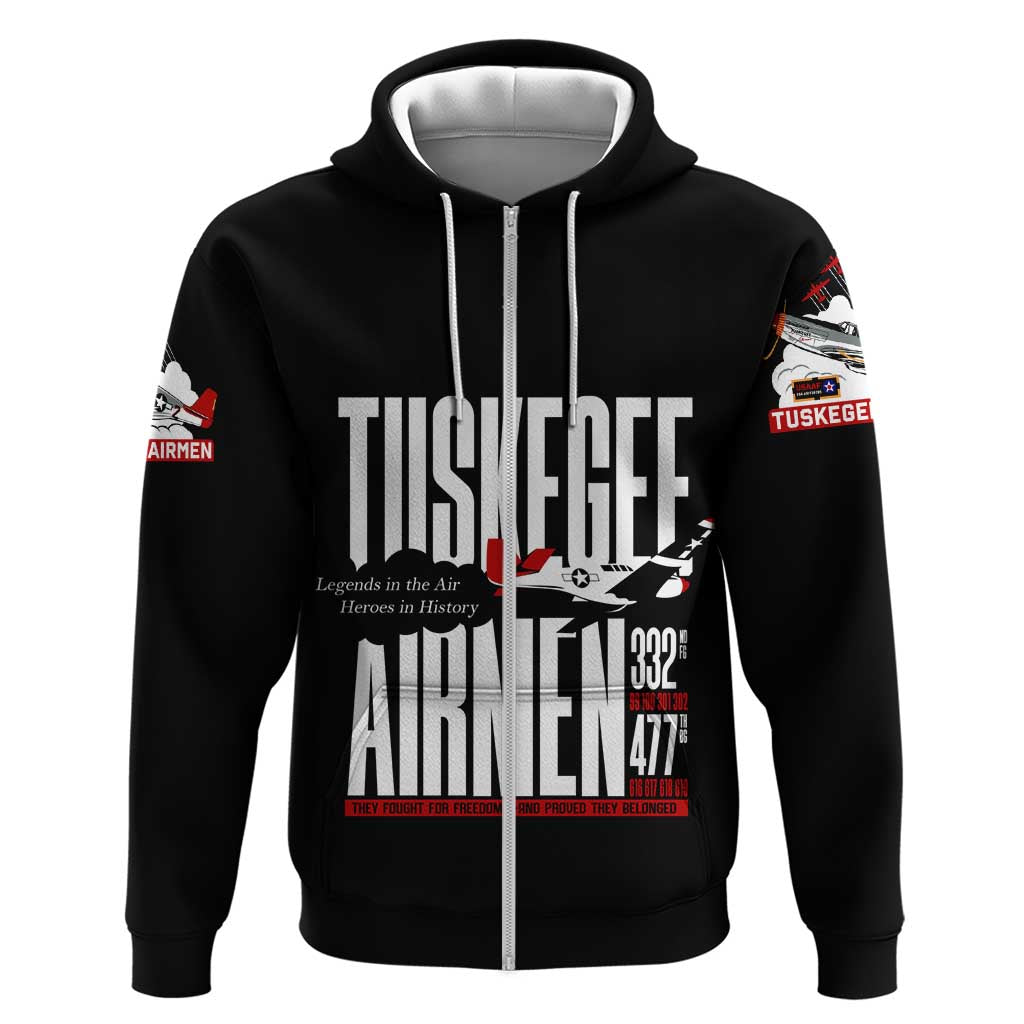 Wings of Honor Tuskegee Airmen Zip Hoodie 332nd 477th Fighter Group Tribute - Wonder Print Shop