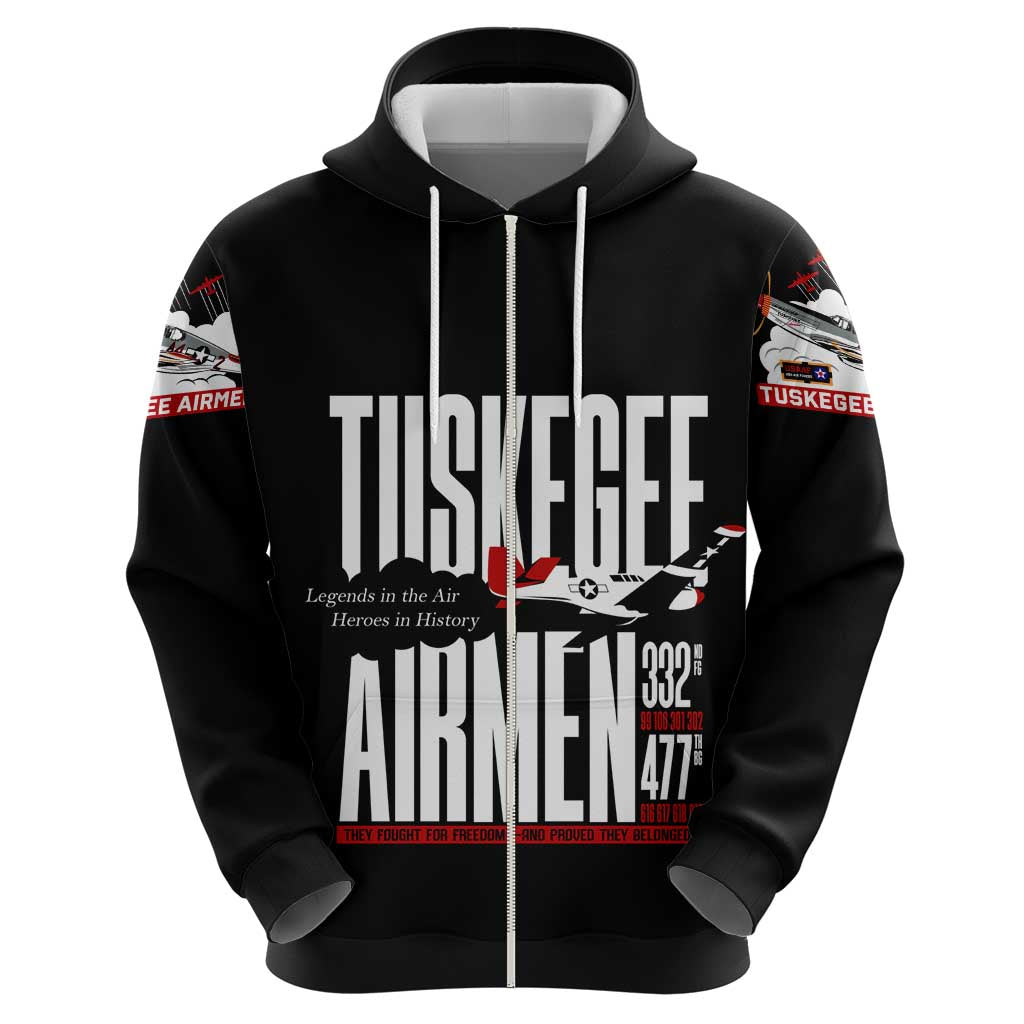Wings of Honor Tuskegee Airmen Zip Hoodie 332nd 477th Fighter Group Tribute - Wonder Print Shop