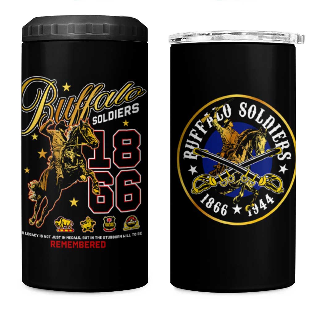 Buffalo Soldiers 1866-1944 4 in 1 Can Cooler Tumbler American Black Heros Legacy - Wonder Print Shop