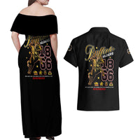 Buffalo Soldiers 1866-1944 Couples Matching Off Shoulder Maxi Dress and Hawaiian Shirt American Black Heros Legacy - Wonder Print Shop
