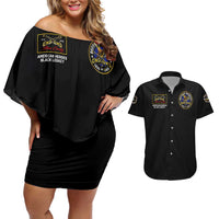 Buffalo Soldiers 1866-1944 Couples Matching Off Shoulder Short Dress and Hawaiian Shirt American Black Heros Legacy - Wonder Print Shop
