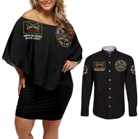 Buffalo Soldiers 1866-1944 Couples Matching Off Shoulder Short Dress and Long Sleeve Button Shirt American Black Heros Legacy - Wonder Print Shop