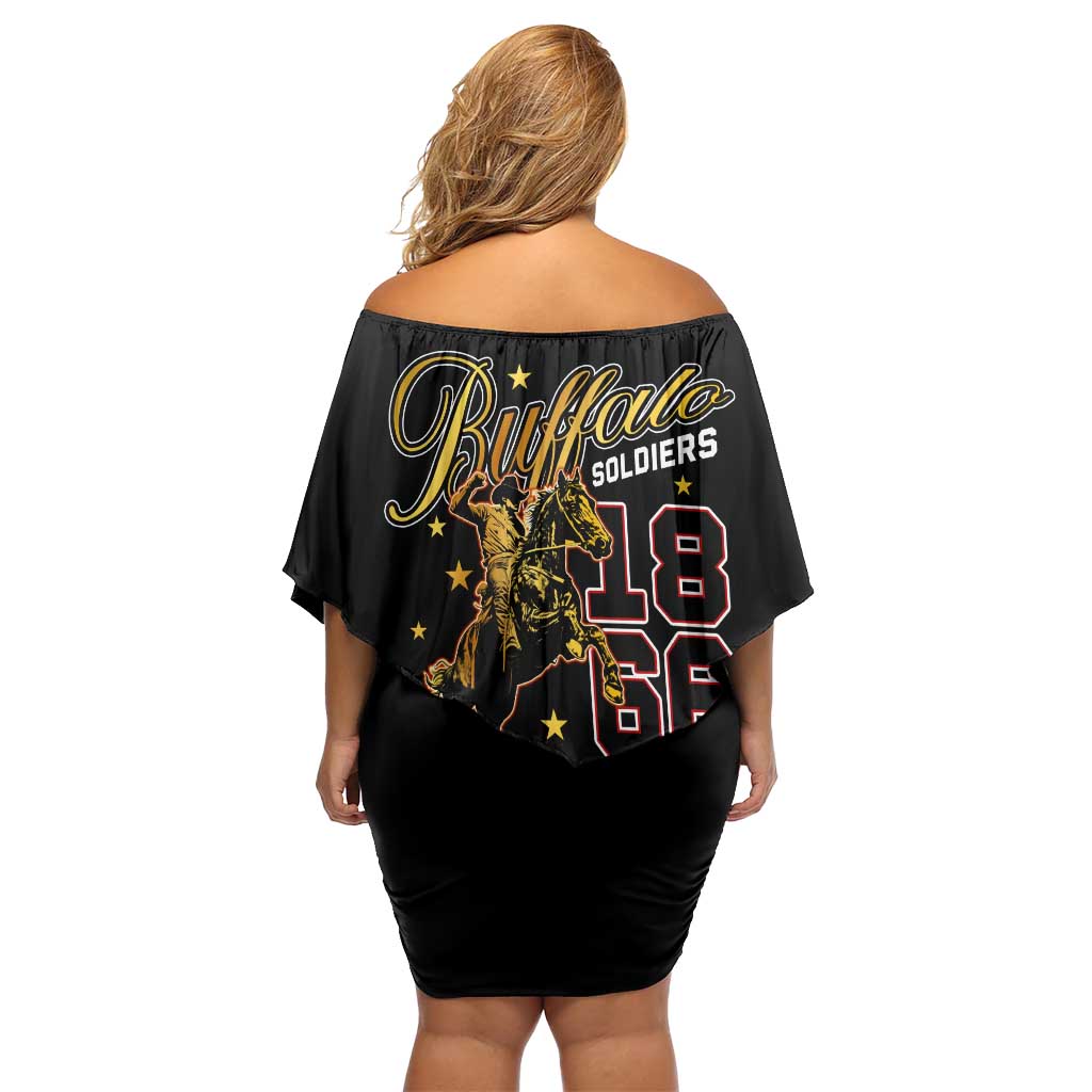 Buffalo Soldiers 1866-1944 Family Matching Off Shoulder Short Dress and Hawaiian Shirt American Black Heros Legacy - Wonder Print Shop