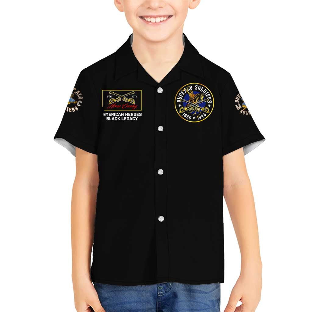Buffalo Soldiers 1866-1944 Family Matching Off Shoulder Short Dress and Hawaiian Shirt American Black Heros Legacy - Wonder Print Shop