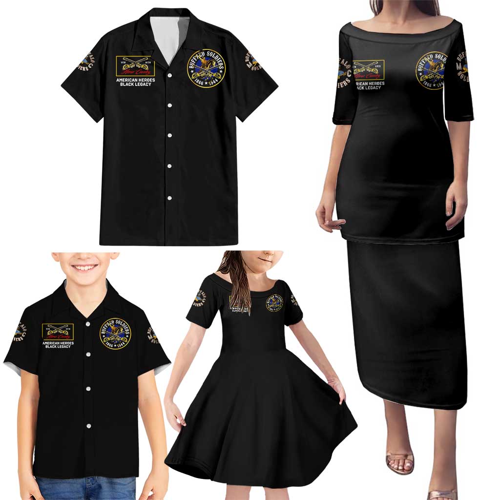 Buffalo Soldiers 1866-1944 Family Matching Puletasi and Hawaiian Shirt American Black Heros Legacy - Wonder Print Shop