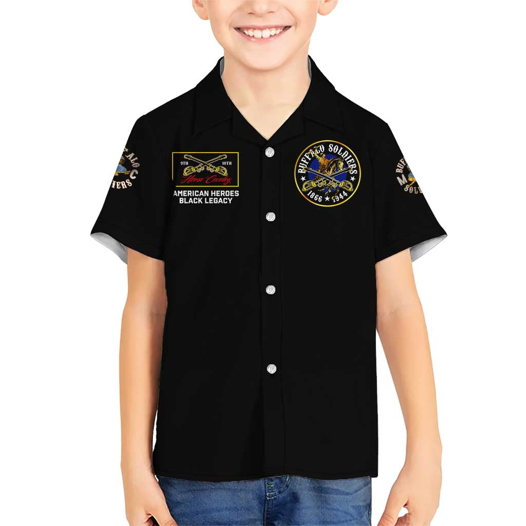 Buffalo Soldiers 1866-1944 Family Matching Short Sleeve Bodycon Dress and Hawaiian Shirt American Black Heros Legacy - Wonder Print Shop