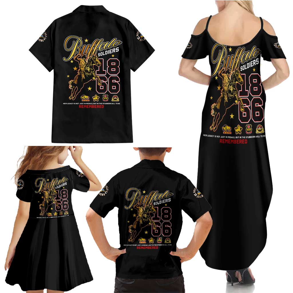 Buffalo Soldiers 1866-1944 Family Matching Summer Maxi Dress and Hawaiian Shirt American Black Heros Legacy - Wonder Print Shop