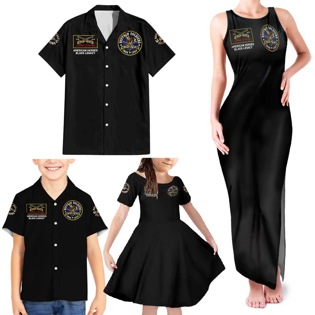 Buffalo Soldiers 1866-1944 Family Matching Tank Maxi Dress and Hawaiian Shirt American Black Heros Legacy - Wonder Print Shop