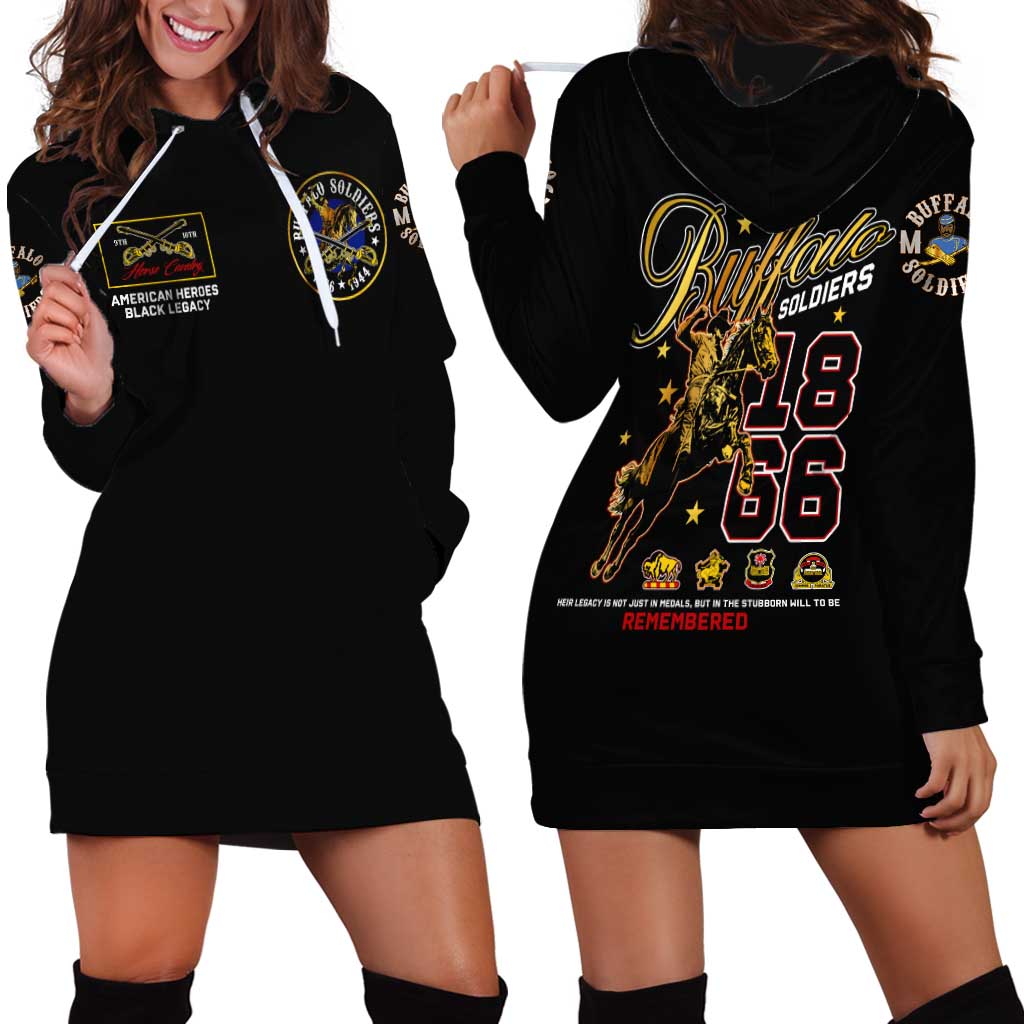 Buffalo Soldiers 1866-1944 Hoodie Dress American Black Heros Legacy - Wonder Print Shop