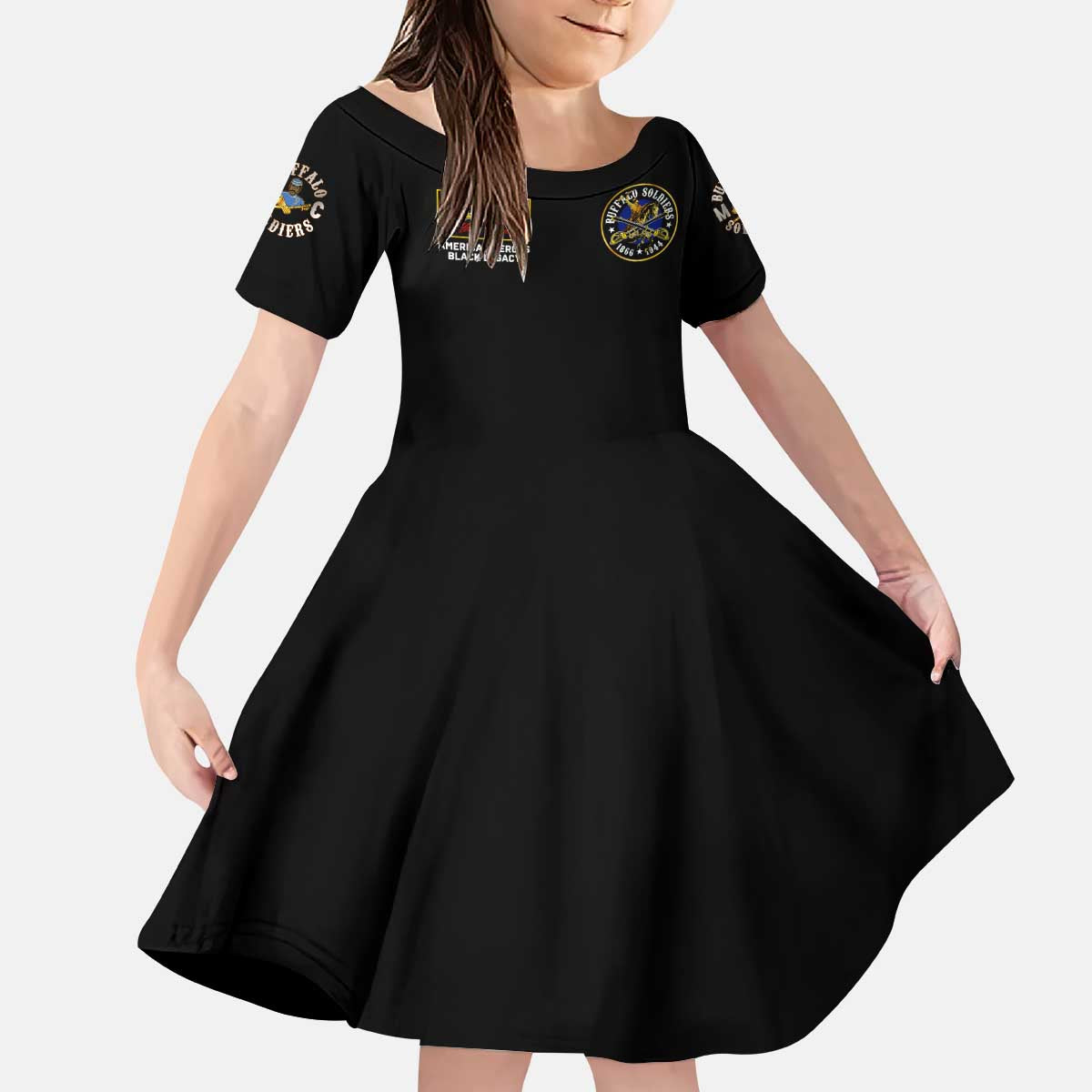 Buffalo Soldiers 1866-1944 Kid Short Sleeve Dress American Black Heros Legacy - Wonder Print Shop