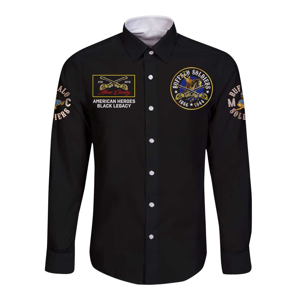 Buffalo Soldiers 1866-1944 Long Sleeve Button Shirt American Black Heros Legacy - Wonder Print Shop