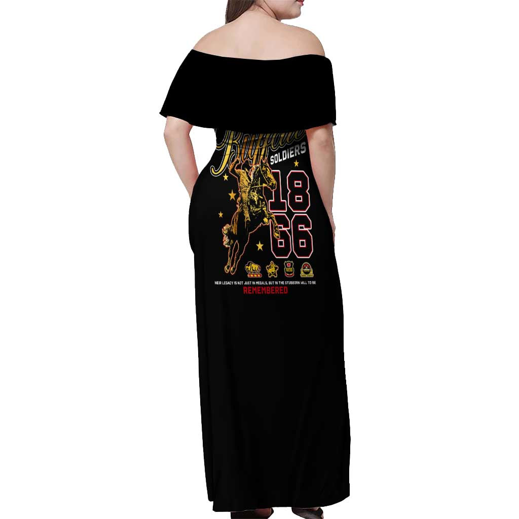 Buffalo Soldiers 1866-1944 Off Shoulder Maxi Dress American Black Heros Legacy - Wonder Print Shop