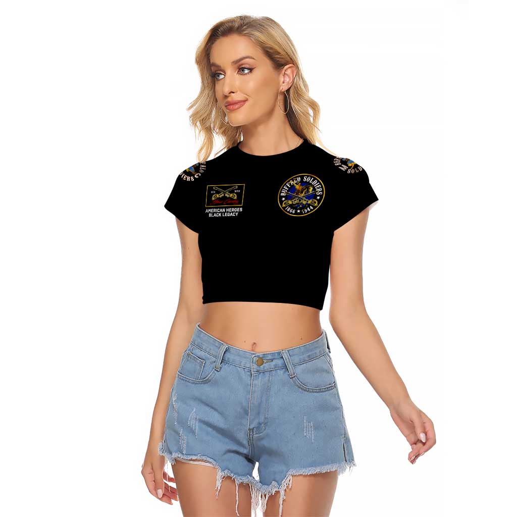 Buffalo Soldiers 1866-1944 Raglan Cropped T Shirt American Black Heros Legacy - Wonder Print Shop