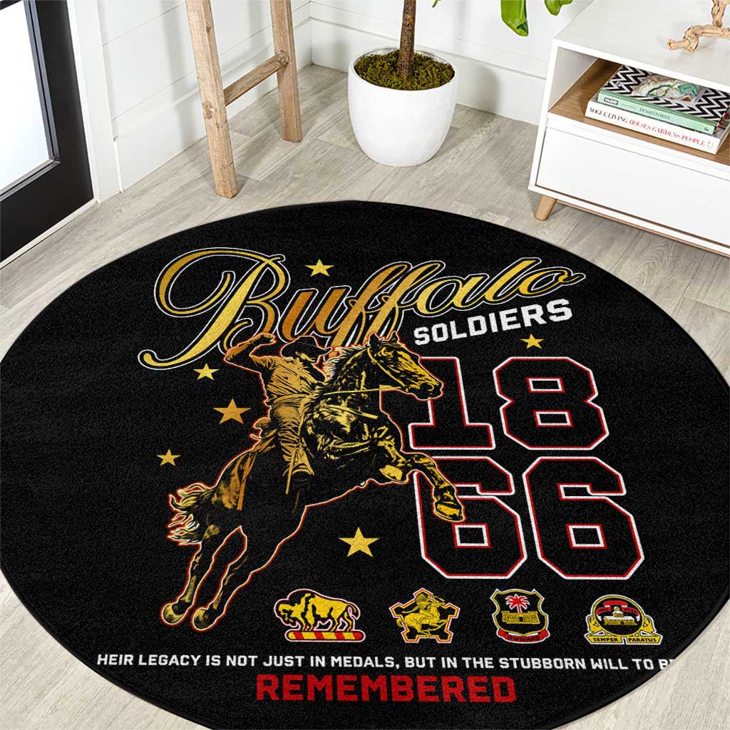 Buffalo Soldiers 1866-1944 Round Carpet American Black Heros Legacy - Wonder Print Shop