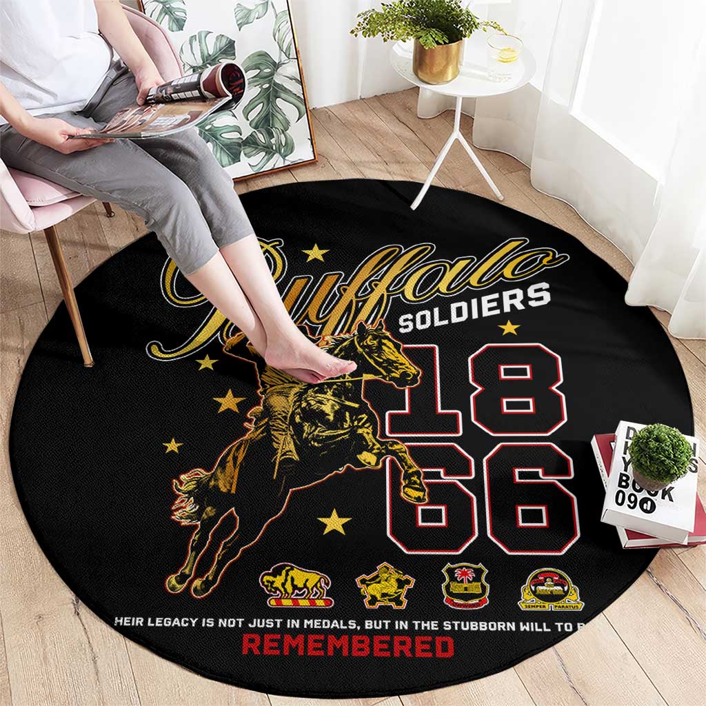 Buffalo Soldiers 1866-1944 Round Carpet American Black Heros Legacy - Wonder Print Shop