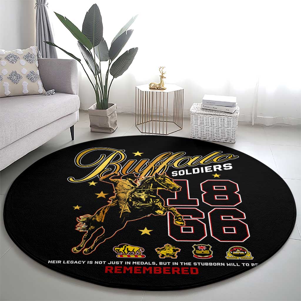 Buffalo Soldiers 1866-1944 Round Carpet American Black Heros Legacy - Wonder Print Shop