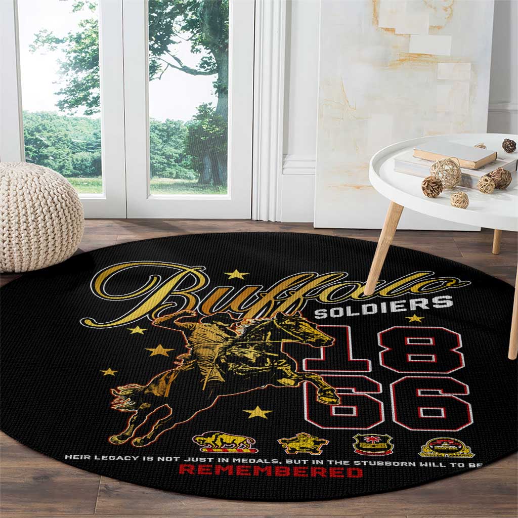Buffalo Soldiers 1866-1944 Round Carpet American Black Heros Legacy - Wonder Print Shop
