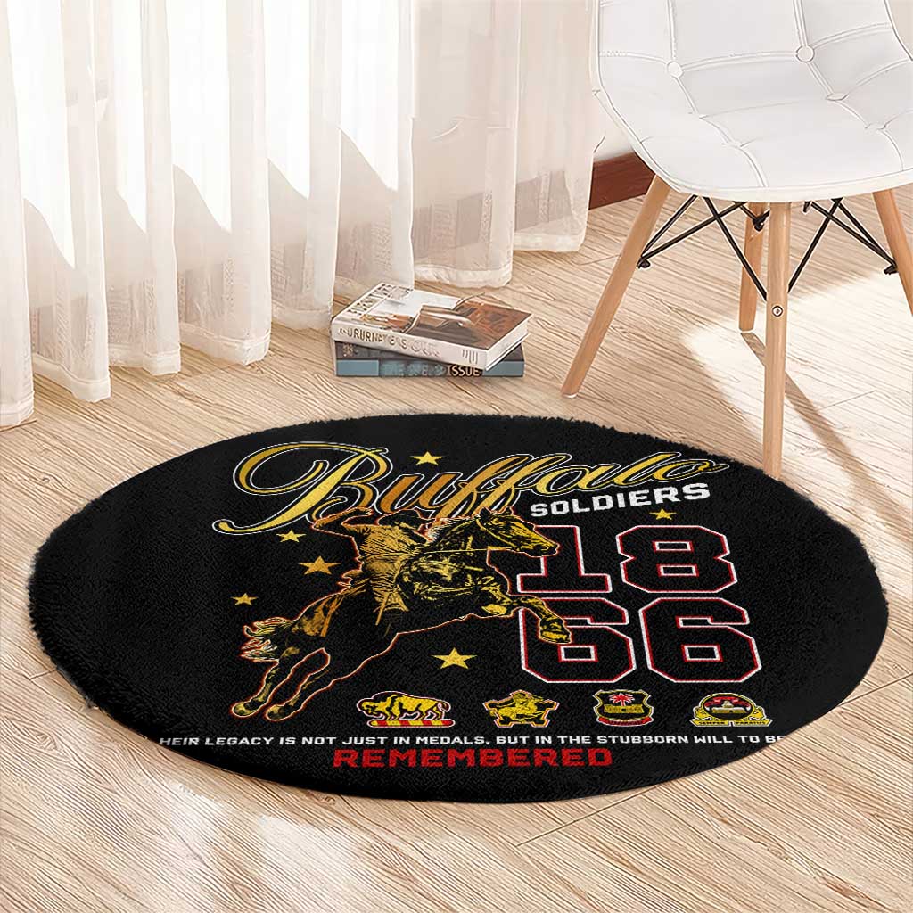 Buffalo Soldiers 1866-1944 Round Carpet American Black Heros Legacy - Wonder Print Shop