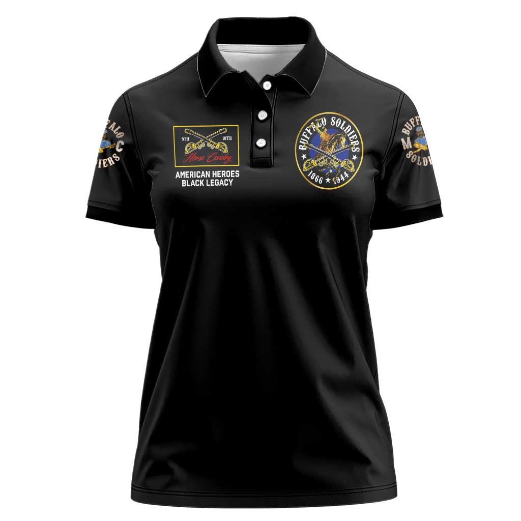 Buffalo Soldiers 1866-1944 Women Polo Shirt American Black Heros Legacy - Wonder Print Shop